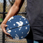 Blue And White Angel Pattern Print Basketball
