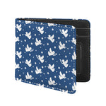 Blue And White Angel Pattern Print Bifold Wallet