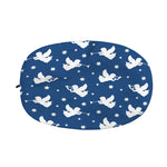 Blue And White Angel Pattern Print Car Side Mirror Covers