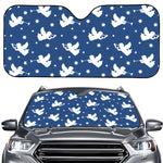 Blue And White Angel Pattern Print Car Windshield Sun Shade