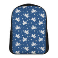 Blue And White Angel Pattern Print Casual Backpack