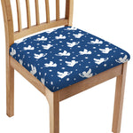 Blue And White Angel Pattern Print Chair Cushion Cover