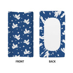 Blue And White Angel Pattern Print Changing Pad Cover
