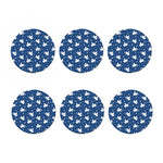 Blue And White Angel Pattern Print Coaster Set