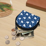 Blue And White Angel Pattern Print Coin Purse