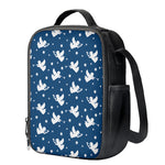 Blue And White Angel Pattern Print Crossbody Lunch Bag