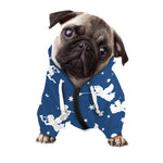 Blue And White Angel Pattern Print Dog Zip Up Hoodie