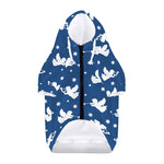Blue And White Angel Pattern Print Dog Zip Up Hoodie