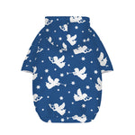Blue And White Angel Pattern Print Dog Zip Up Hoodie