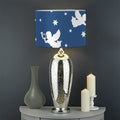 Blue And White Angel Pattern Print Drum Lamp Shade