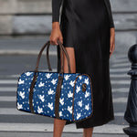 Blue And White Angel Pattern Print Duffle Bag