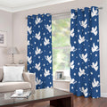 Blue And White Angel Pattern Print Extra Wide Grommet Curtains