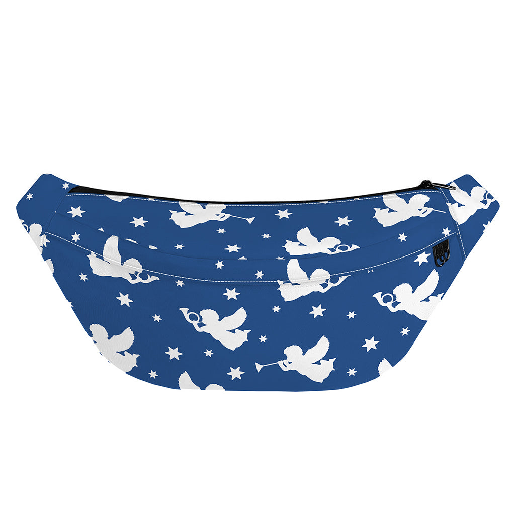 Blue And White Angel Pattern Print Fanny Pack