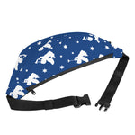 Blue And White Angel Pattern Print Fanny Pack