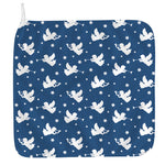 Blue And White Angel Pattern Print Hand Towel
