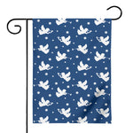 Blue And White Angel Pattern Print House Flag