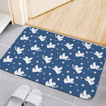 Blue And White Angel Pattern Print Indoor Door Mat