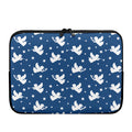 Blue And White Angel Pattern Print Laptop Sleeve