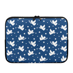 Blue And White Angel Pattern Print Laptop Sleeve