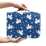 Blue And White Angel Pattern Print Leather Bible Cover