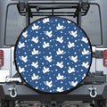 Blue And White Angel Pattern Print Leather Spare Tire Cover