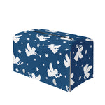 Blue And White Angel Pattern Print Leather Tissue Box Cover