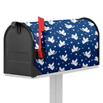 Blue And White Angel Pattern Print Mailbox Cover