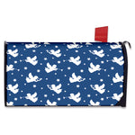 Blue And White Angel Pattern Print Mailbox Cover