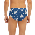 Blue And White Angel Pattern Print Men's Briefs