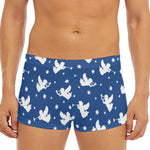Blue And White Angel Pattern Print Men's Short Boxer Briefs