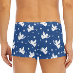 Blue And White Angel Pattern Print Men's Short Boxer Briefs