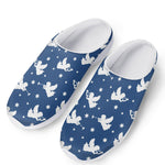 Blue And White Angel Pattern Print Mesh Casual Shoes