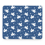 Blue And White Angel Pattern Print Mouse Pad