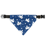 Blue And White Angel Pattern Print Over The Collar Dog Bandana