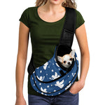 Blue And White Angel Pattern Print Pet Sling Carrier
