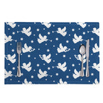 Blue And White Angel Pattern Print Placemat