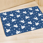 Blue And White Angel Pattern Print Polyester Doormat