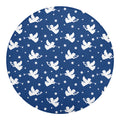 Blue And White Angel Pattern Print Round Blanket