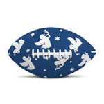 Blue And White Angel Pattern Print Rugby Ball