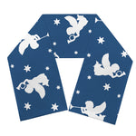 Blue And White Angel Pattern Print Scarf