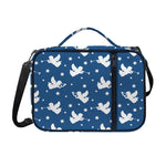 Blue And White Angel Pattern Print Shoulder Strap Bible Bag