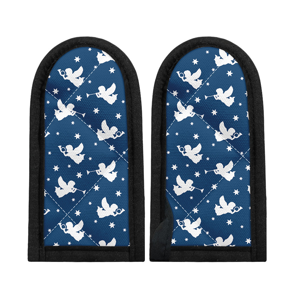 Blue And White Angel Pattern Print Skillet Handle Cover