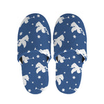 Blue And White Angel Pattern Print Slippers
