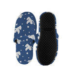 Blue And White Angel Pattern Print Slippers