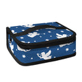 Blue And White Angel Pattern Print Small Lunch Bag