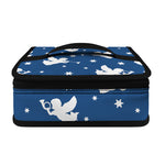 Blue And White Angel Pattern Print Small Lunch Bag