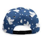 Blue And White Angel Pattern Print Snapback Cap