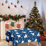 Blue And White Angel Pattern Print Tablecloth