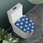 Blue And White Angel Pattern Print Toilet Lid Cover