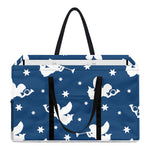 Blue And White Angel Pattern Print Utility Tote Bag